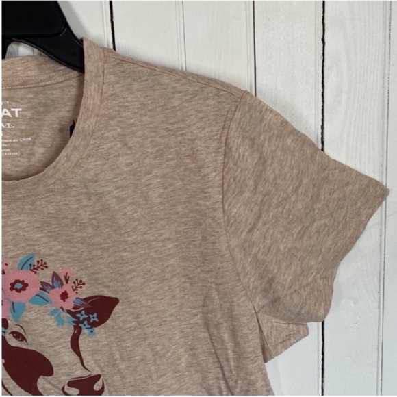 Ariat Real Moo Short Sleeve Tee Cream Size L - Picture 4 of 9